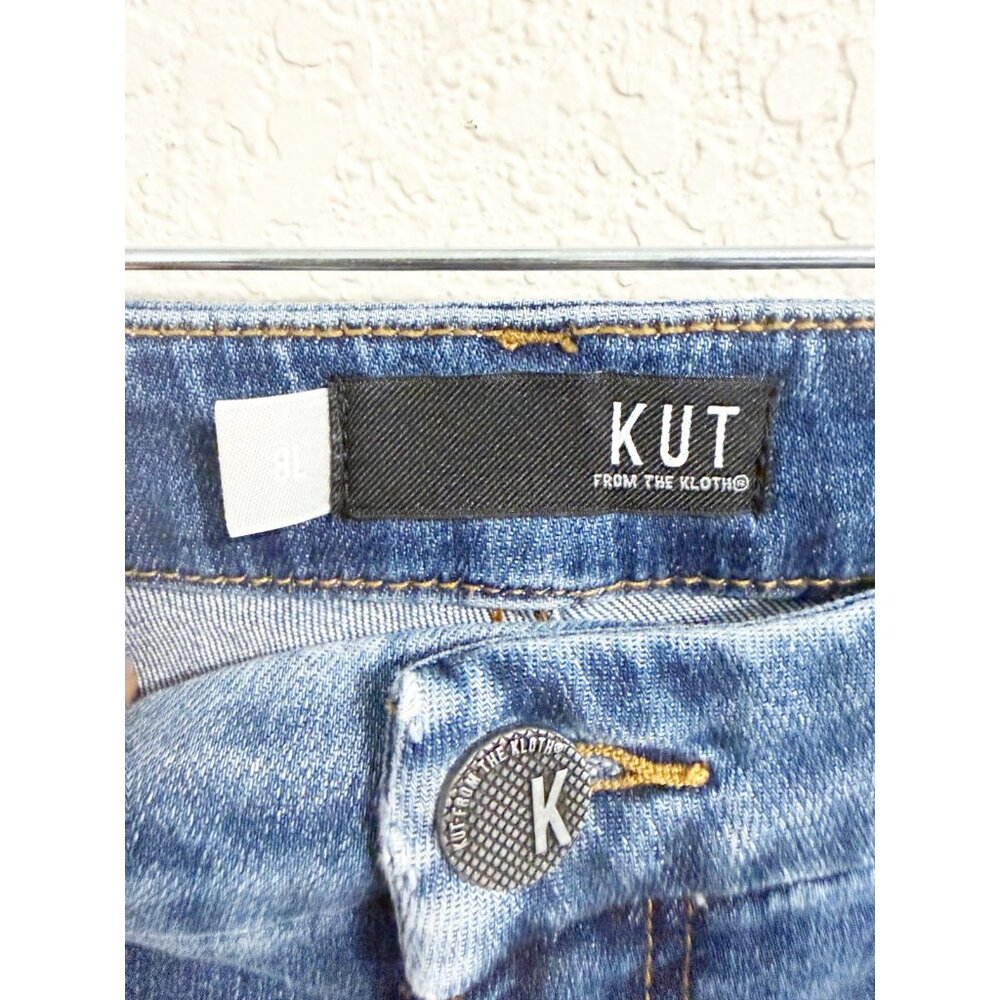 Kut From The Kloth Meg Fab Ab Wide Leg Jeans High Rise Raw Hem Milestone 8L - Picture 10 of 11